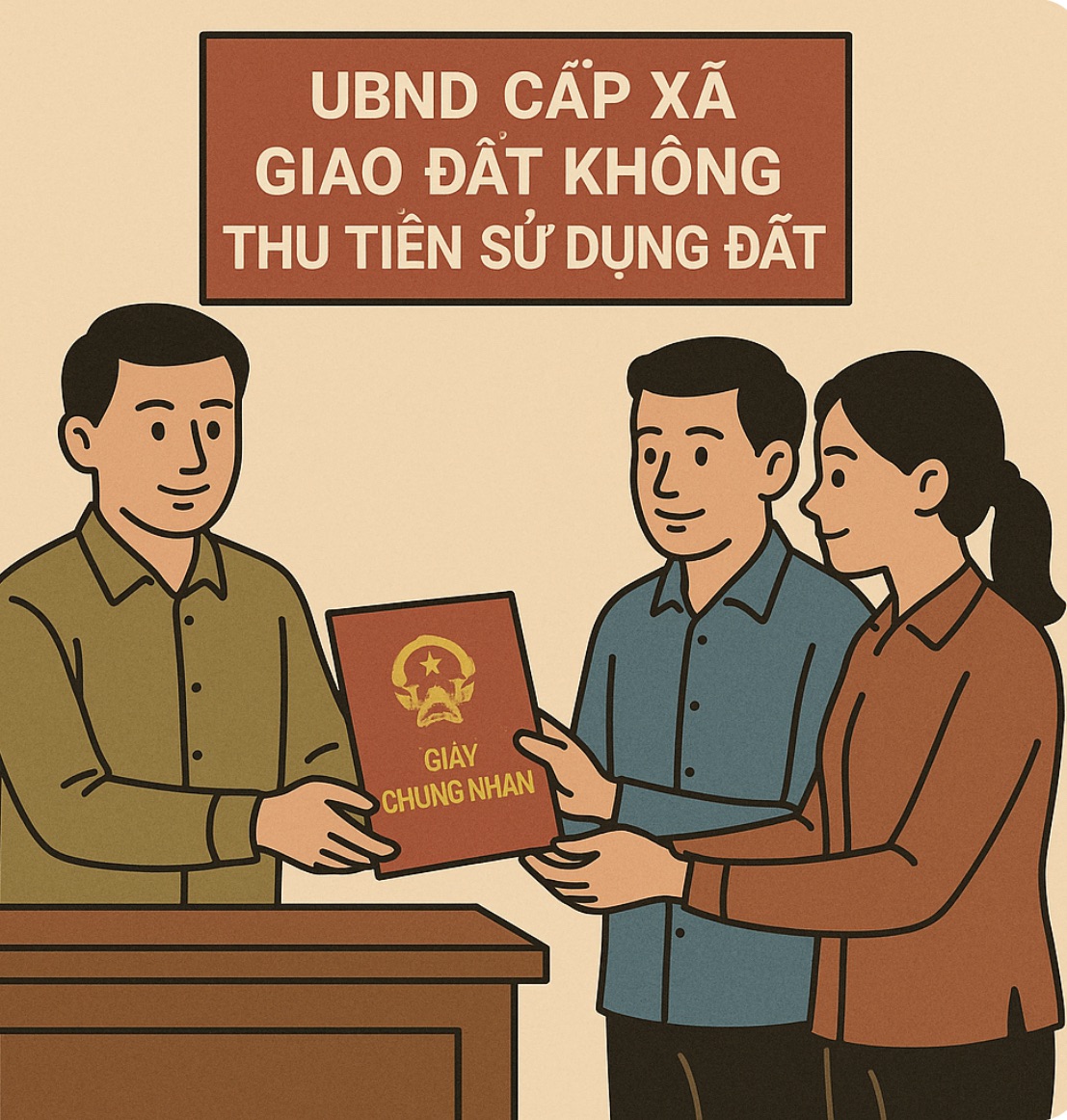 ỦY BAN NHÂN DÂN CẤP XÃ GIAO ĐẤT KHÔNG THU TIỀN SỬ DỤNG ĐẤT